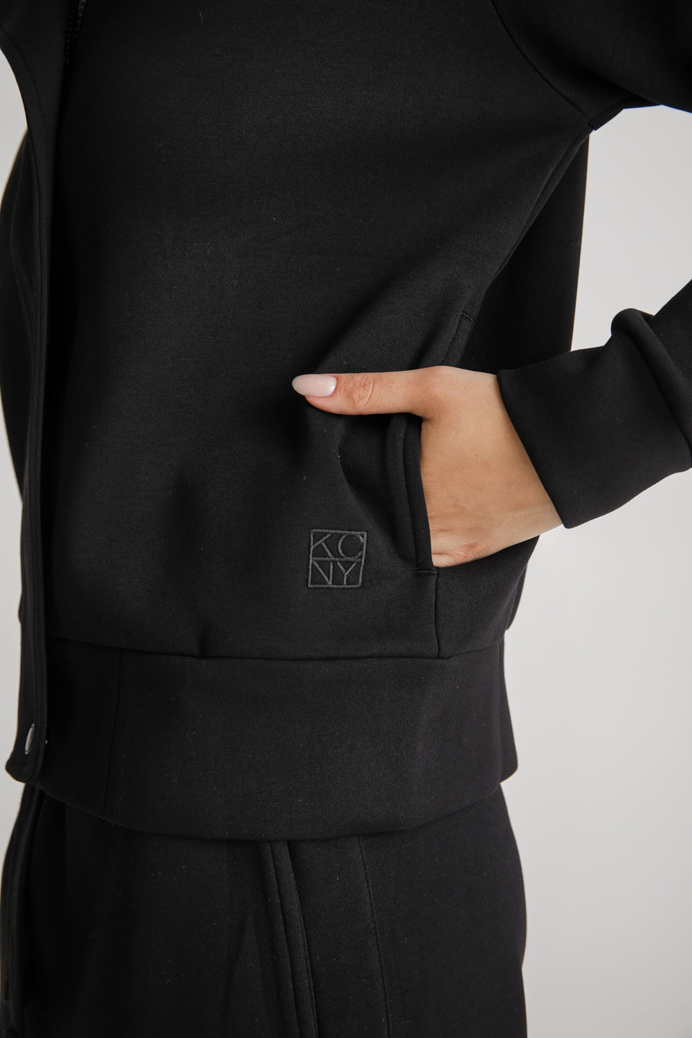 High Neck Zip Up Sweatshirt