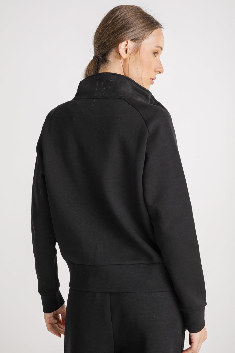 High Neck Zip Up Sweatshirt