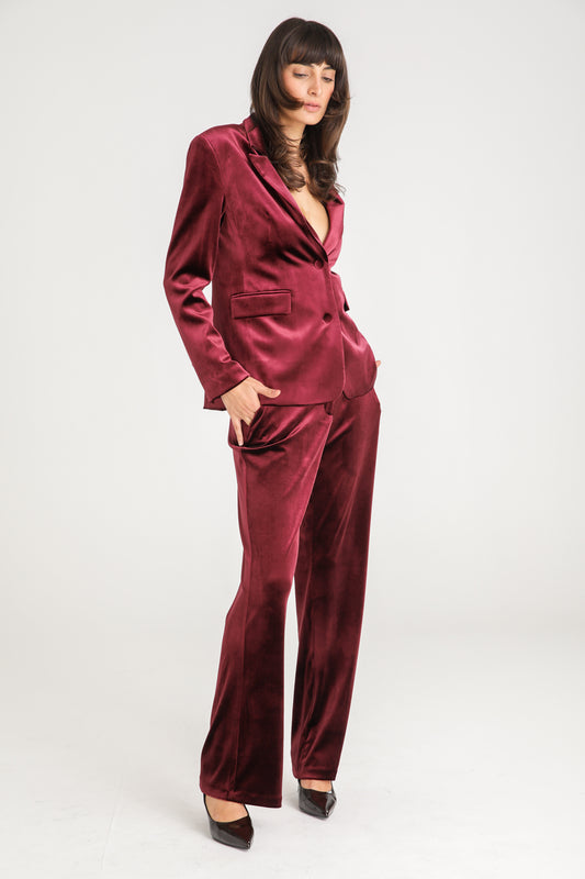 Velvet Wide Leg Trousers