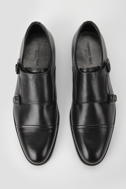 Leather Buckle Strap Shoes