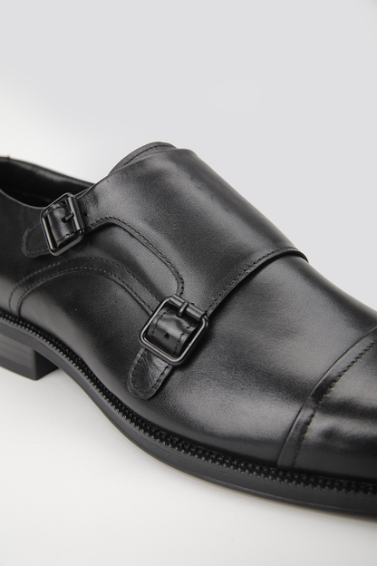 Leather Buckle Strap Shoes