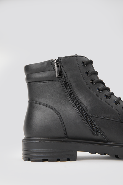 Leather Lace Up Ankle Boots