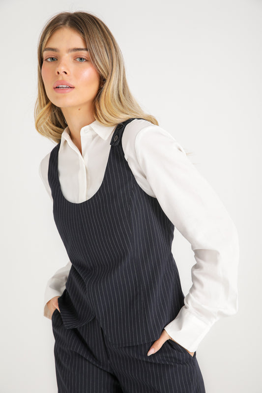 Pinstripe Tailored Vest