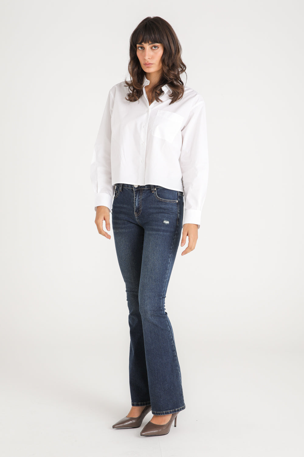 Cropped Button Up Shirt