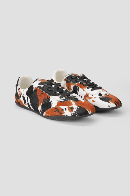 Cow Print Suede Sneakers
