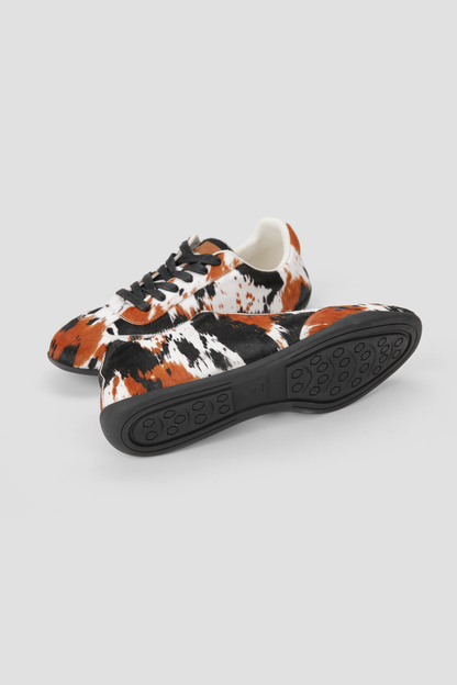 Cow Print Suede Sneakers