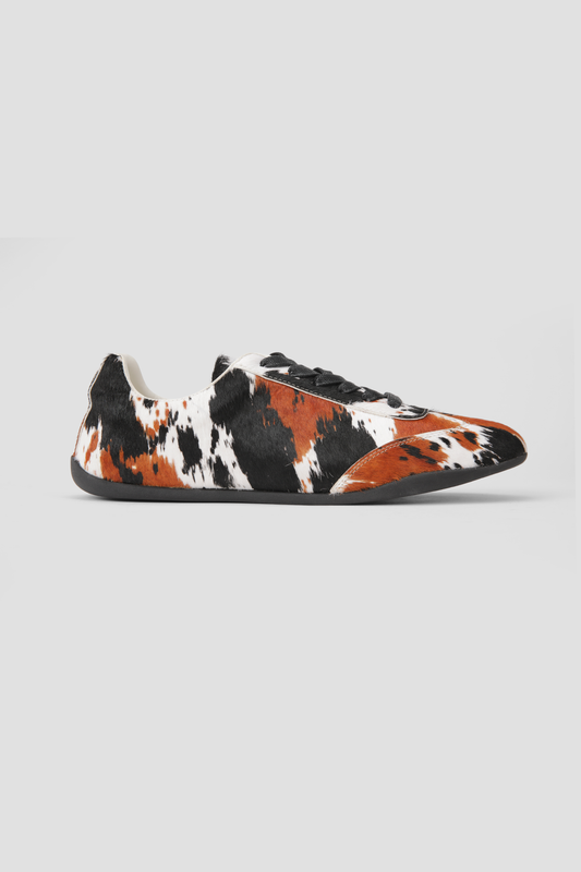 Cow Print Suede Sneakers