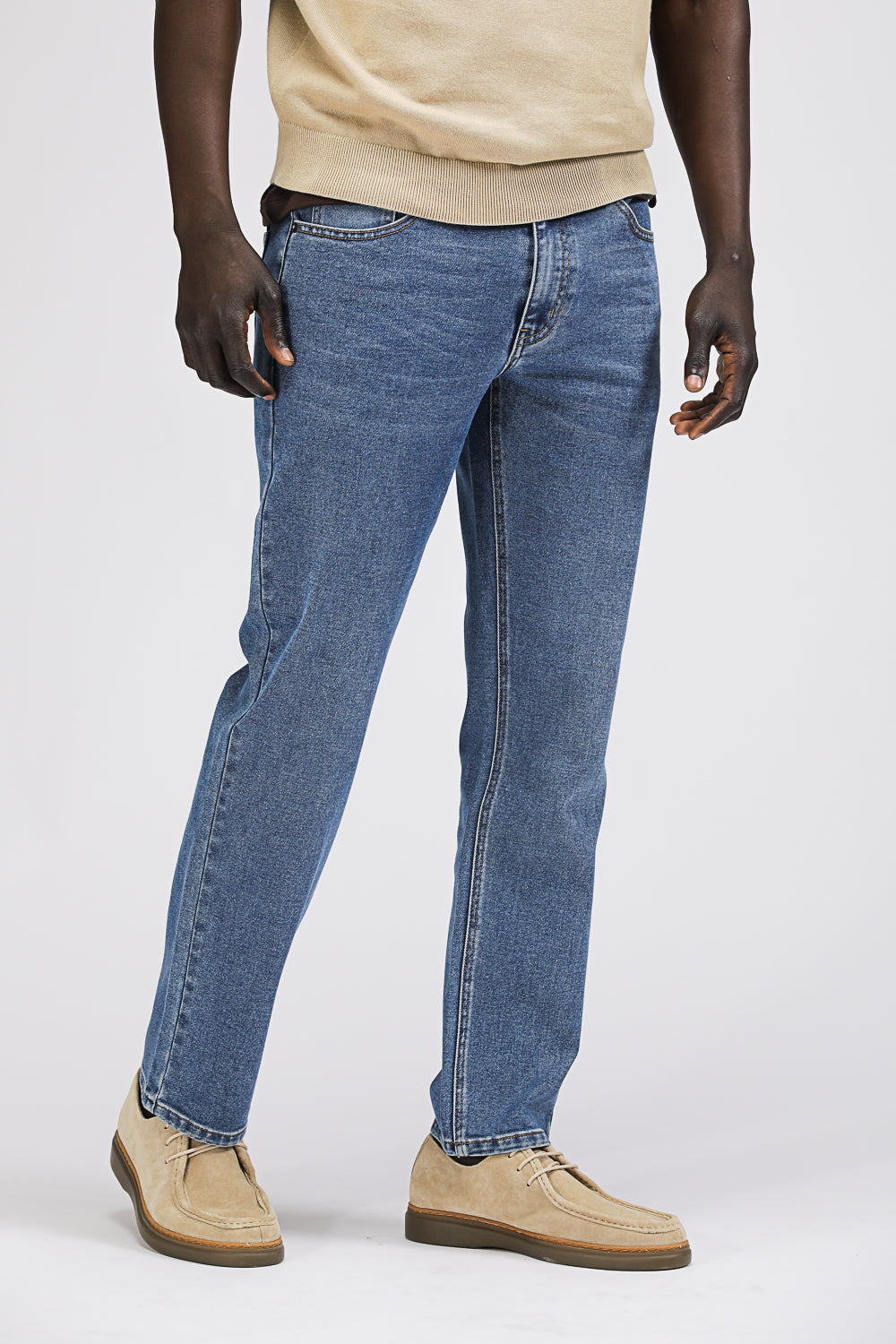 Straight Leg Denim Jeans
