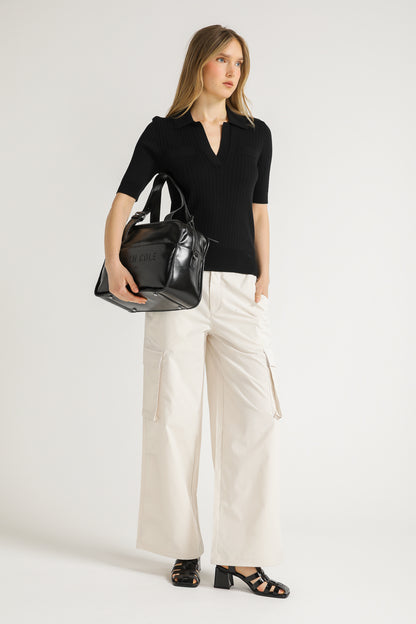 Short Rib Knit Top