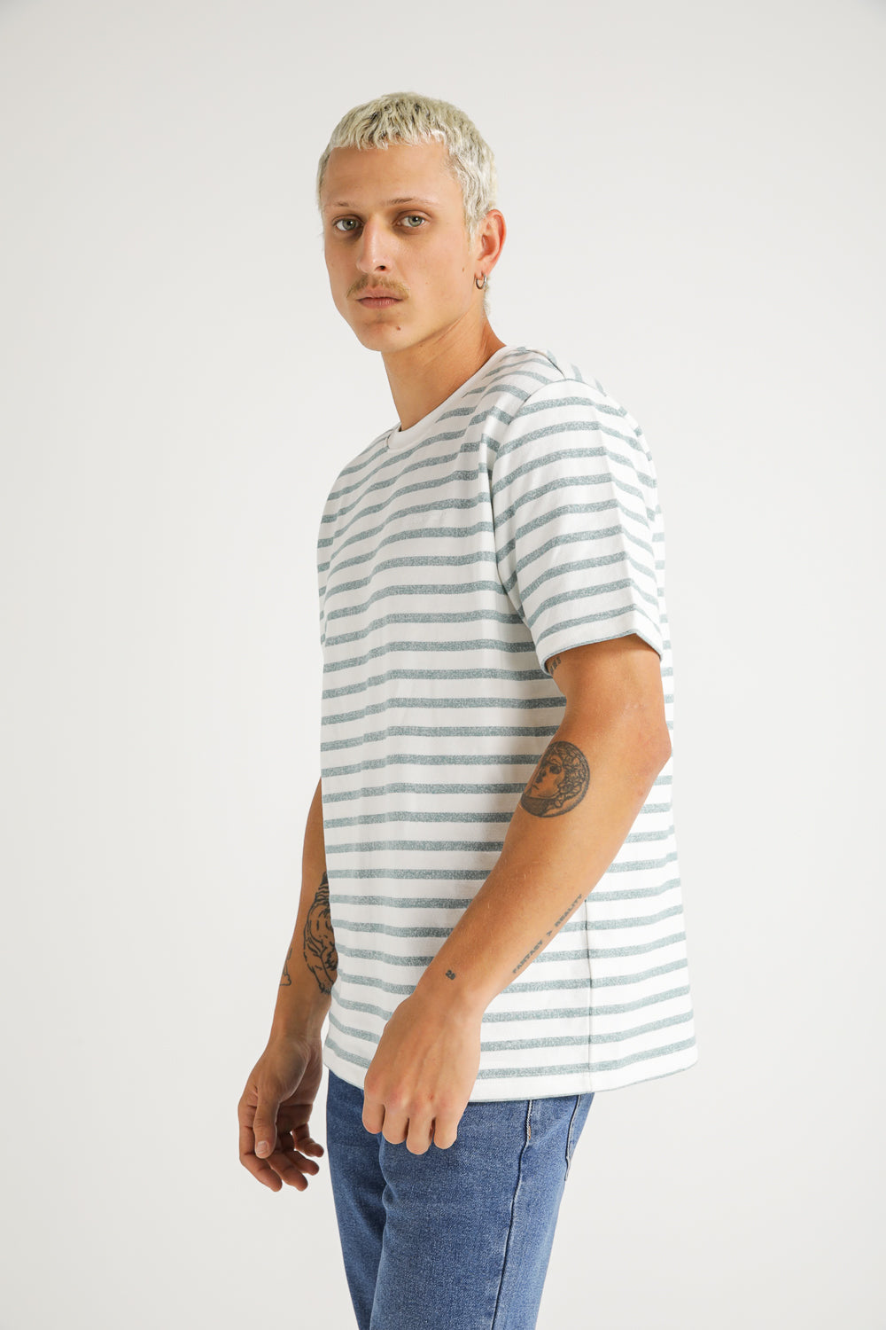 French Terry Stripe T Shirt