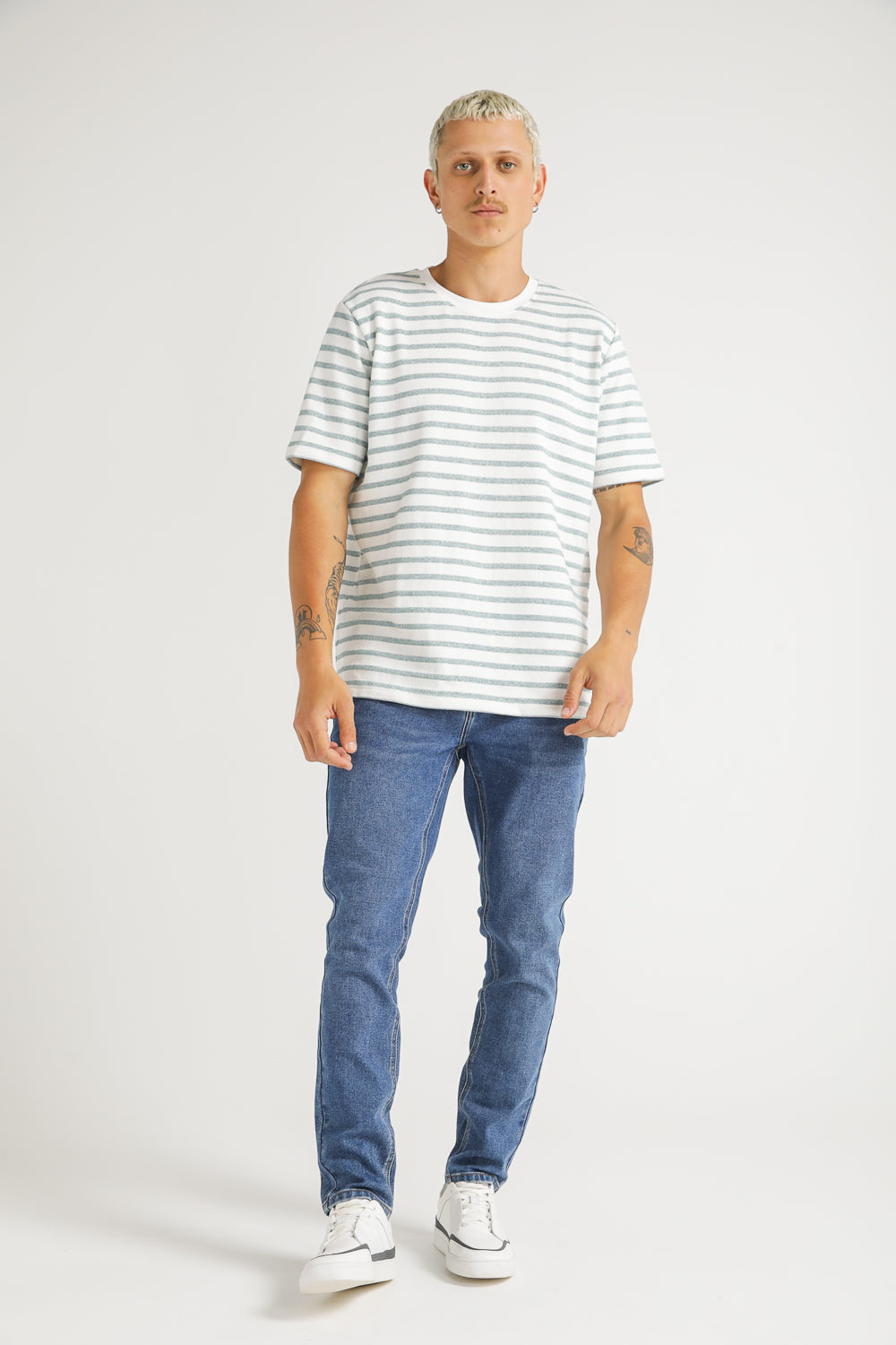 French Terry Stripe T Shirt