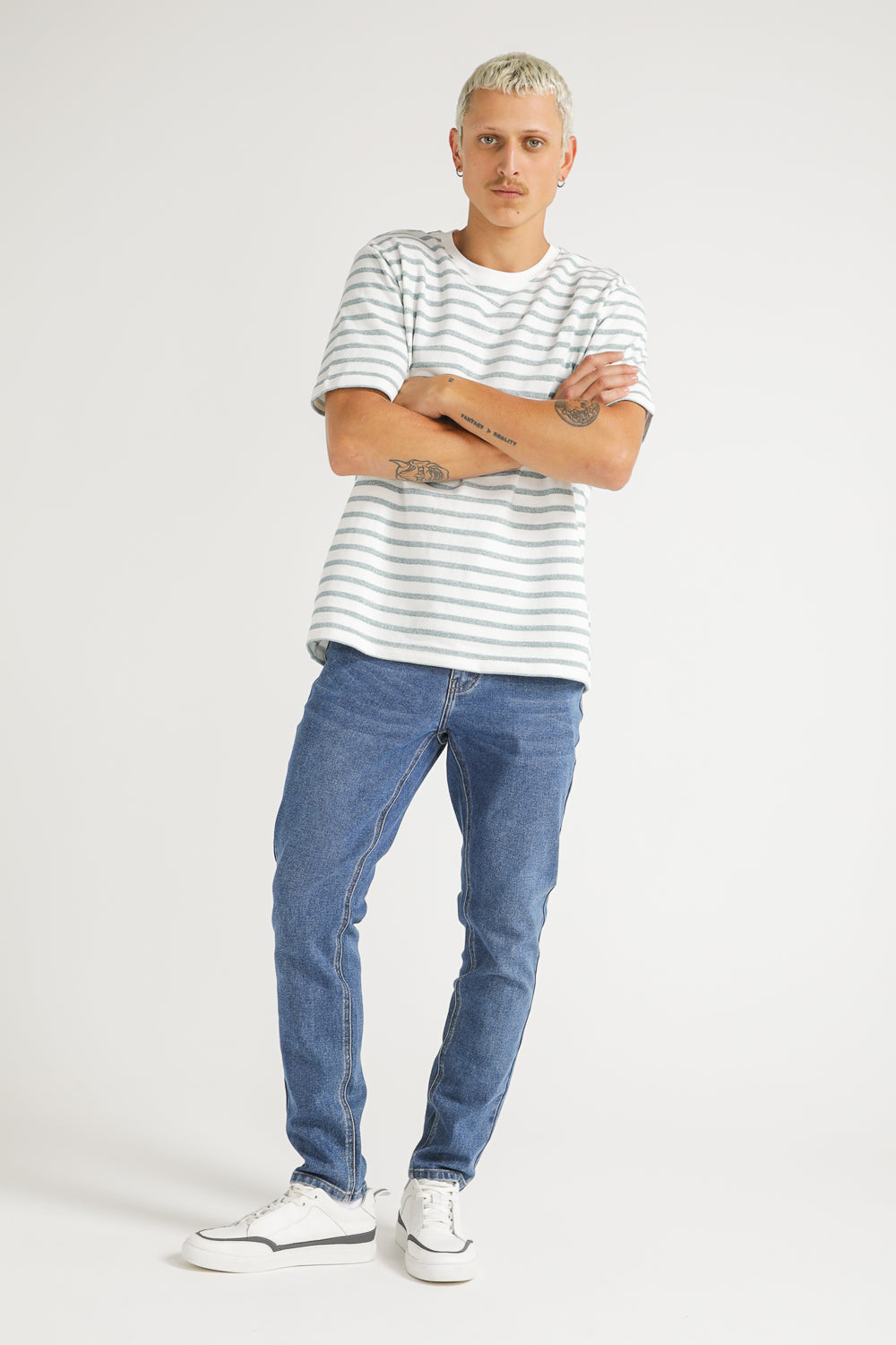 French Terry Stripe T Shirt
