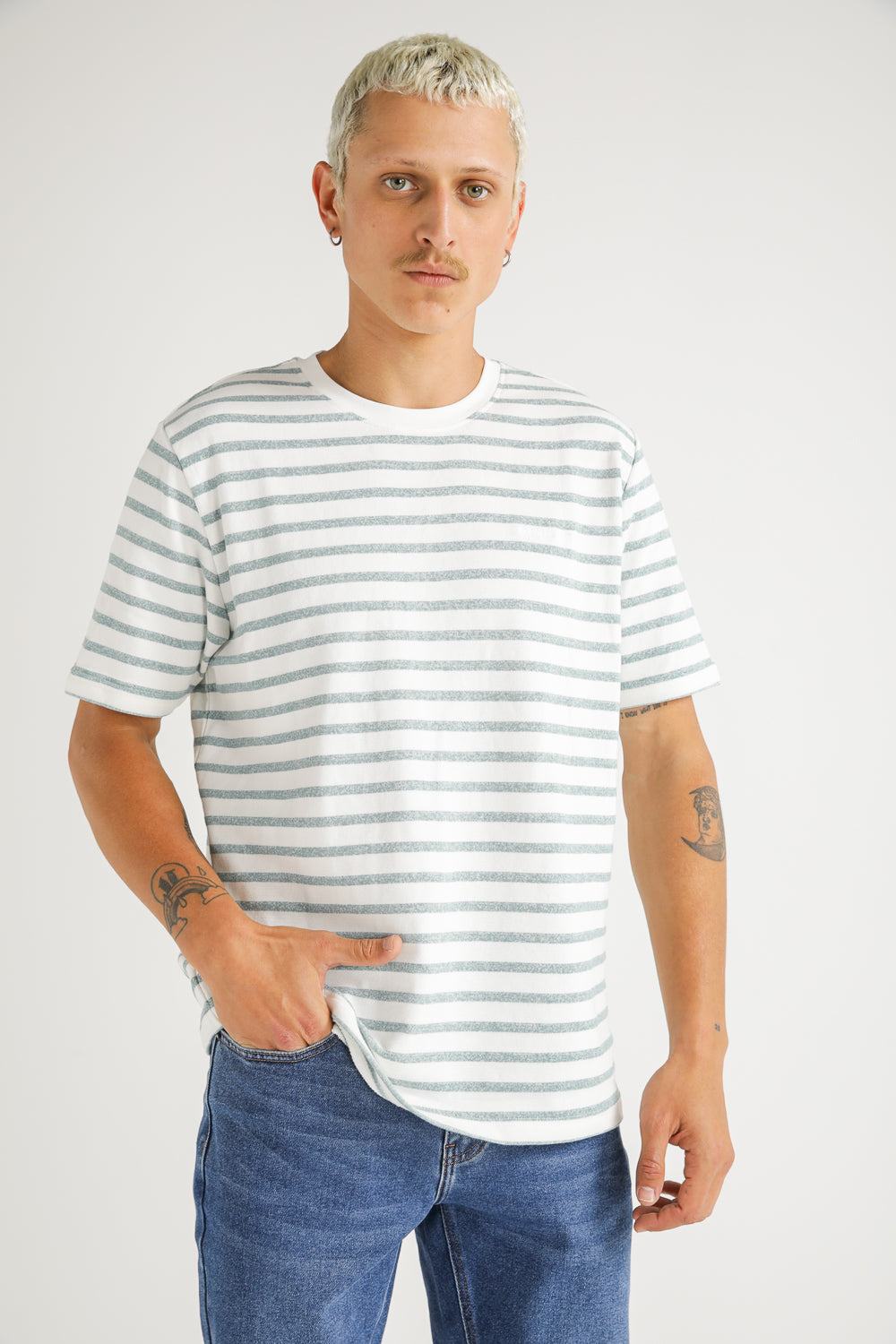 French Terry Stripe T Shirt