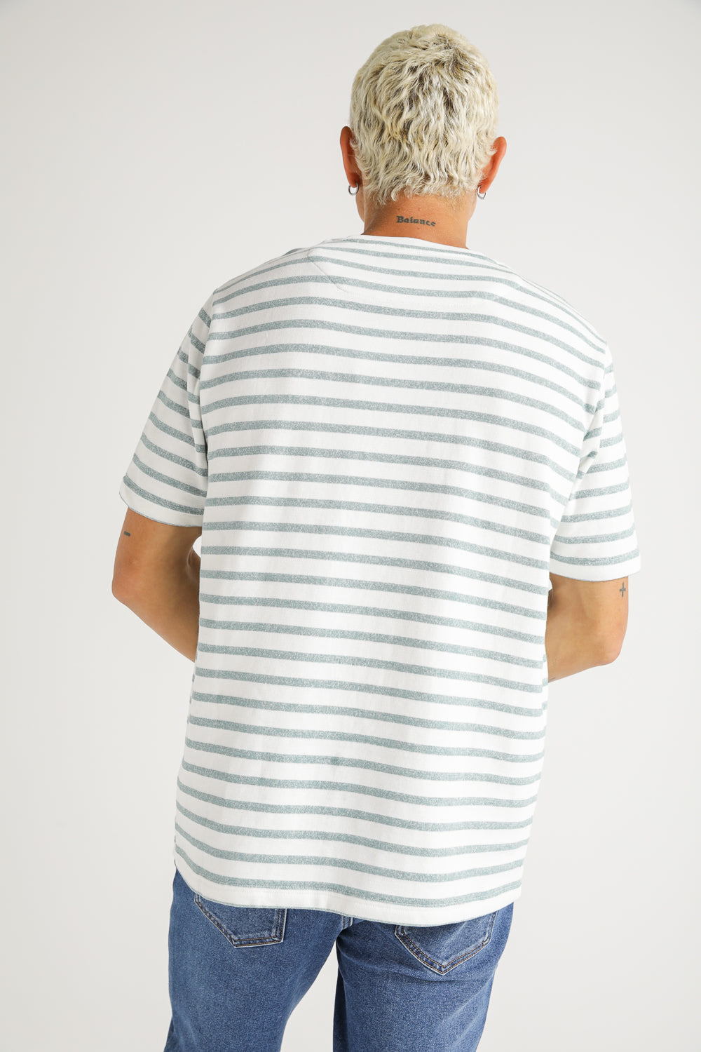 French Terry Stripe T Shirt