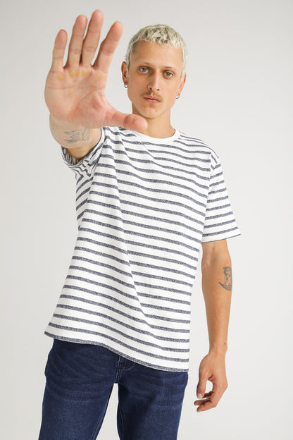 French Terry Stripe T Shirt