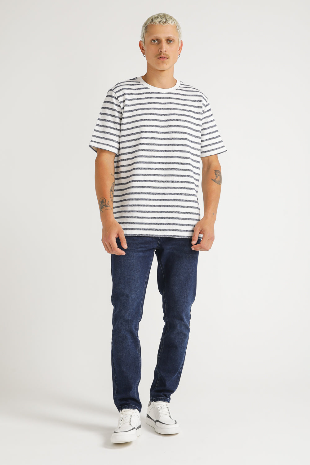 French Terry Stripe T Shirt