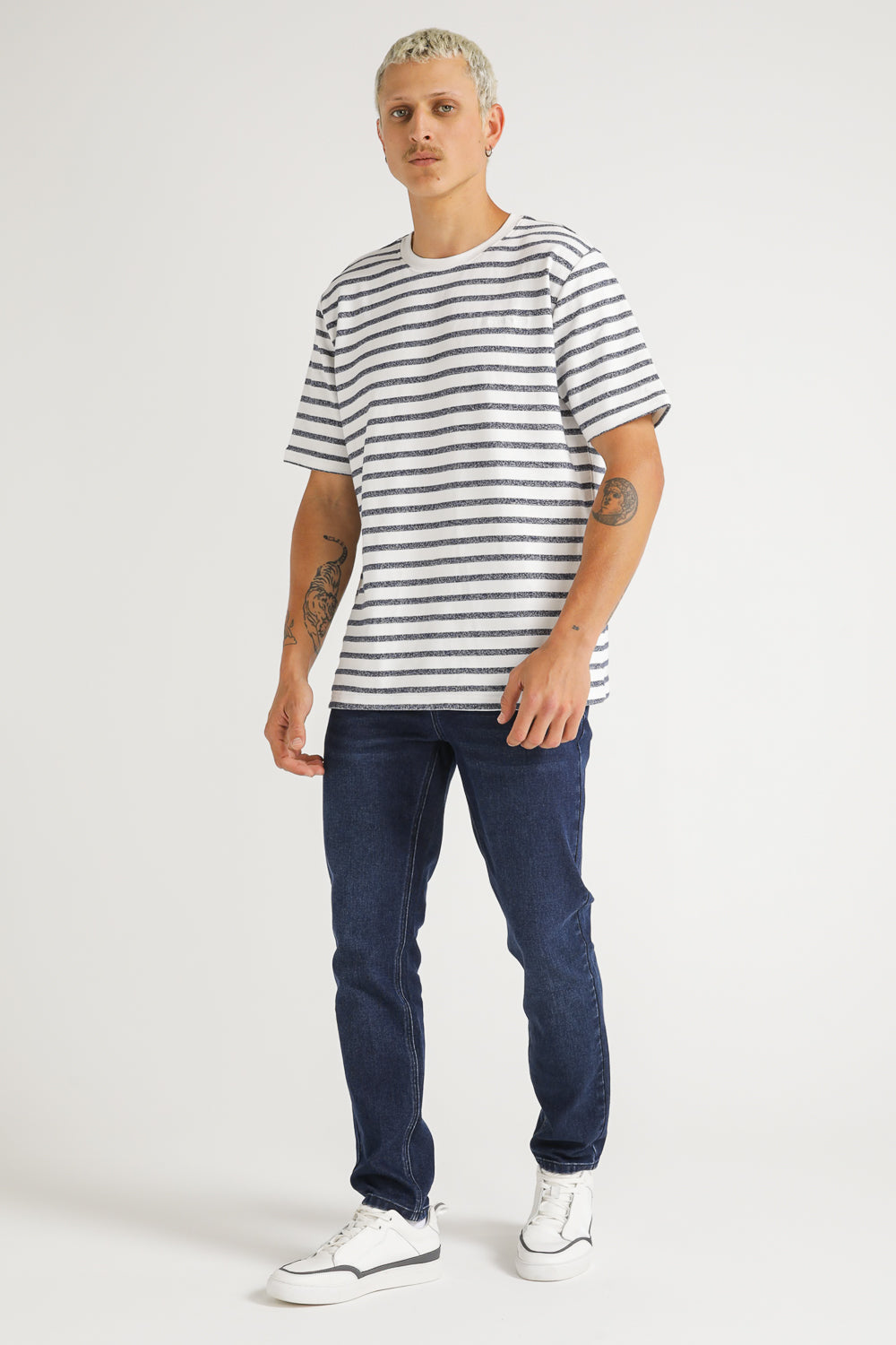 French Terry Stripe T Shirt