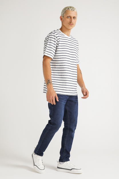 French Terry Stripe T Shirt