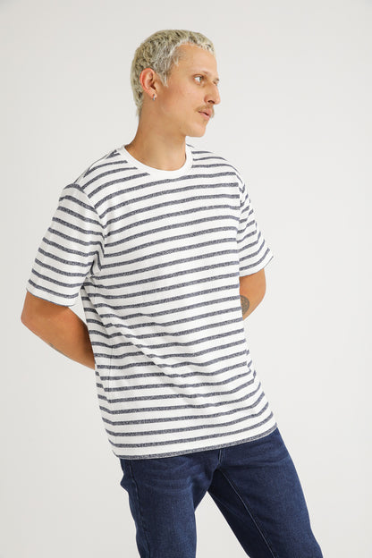 French Terry Stripe T Shirt