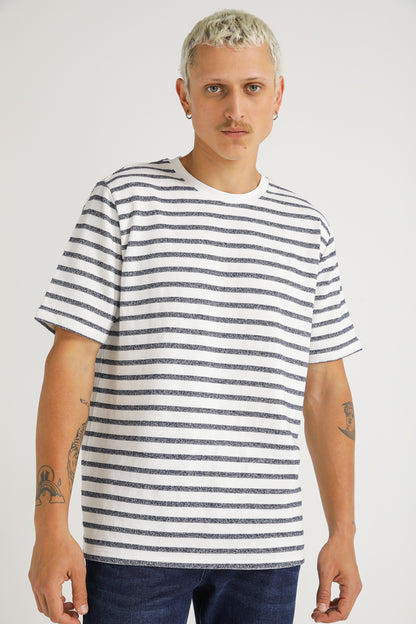 French Terry Stripe T Shirt