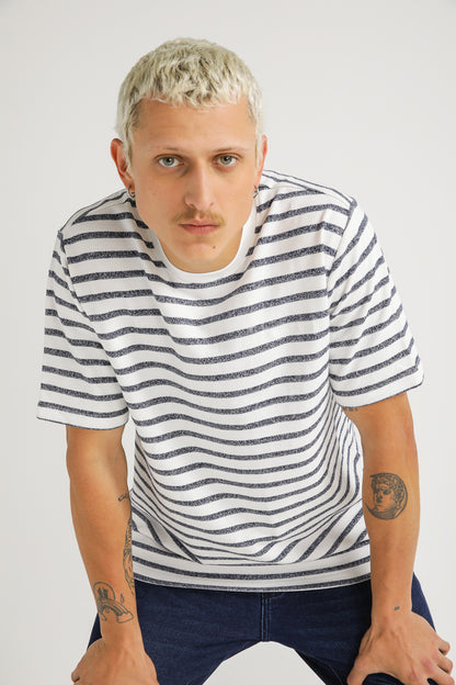 French Terry Stripe T Shirt