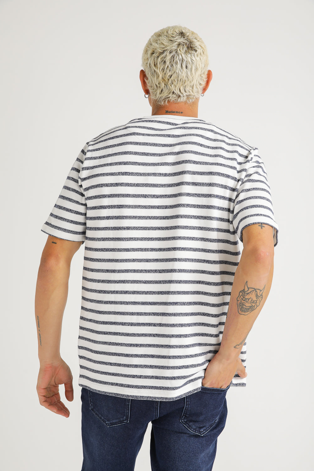 French Terry Stripe T Shirt
