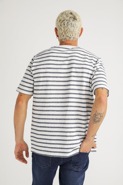French Terry Stripe T Shirt