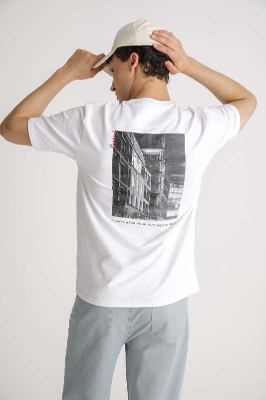 Back Print Cotton T Shirt