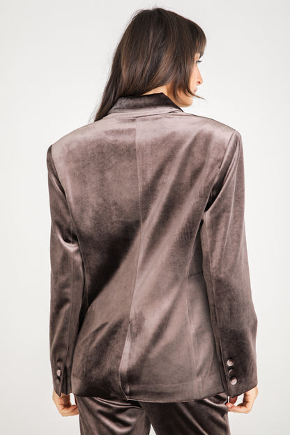 Velvet Button Blazer