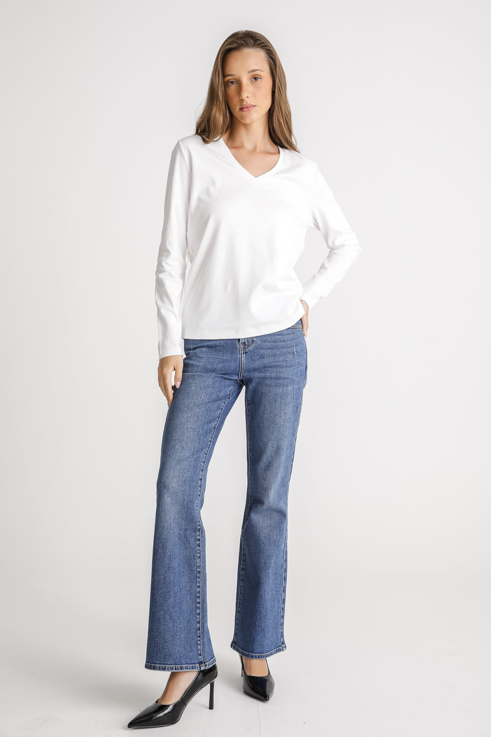 V Neck Cotton T Shirt