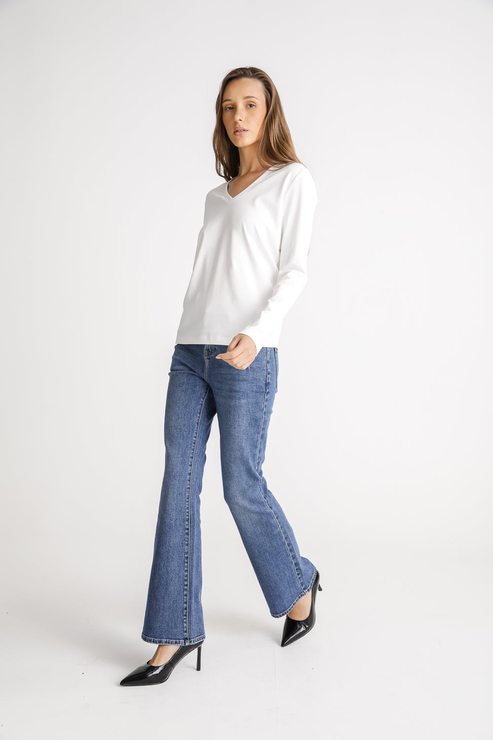 V Neck Cotton T Shirt