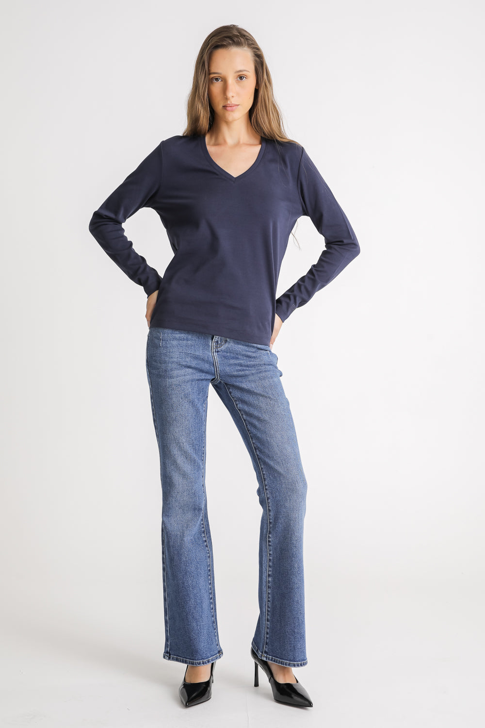 V Neck Cotton T Shirt