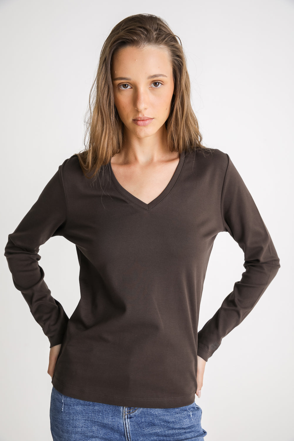 V Neck Cotton T Shirt