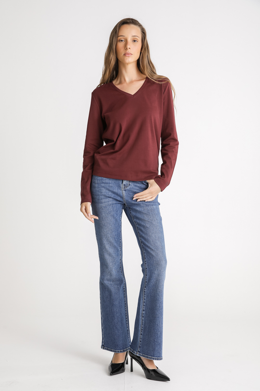 V Neck Cotton T Shirt
