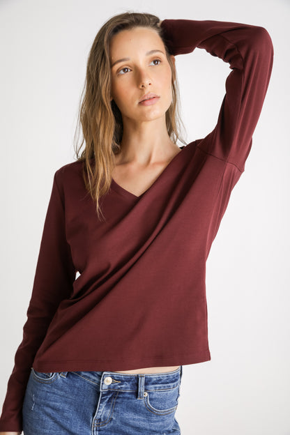 V Neck Cotton T Shirt