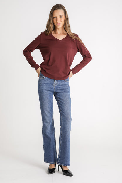 V Neck Cotton T Shirt