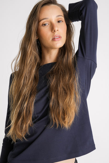 Boat Neck Cotton T Shirt