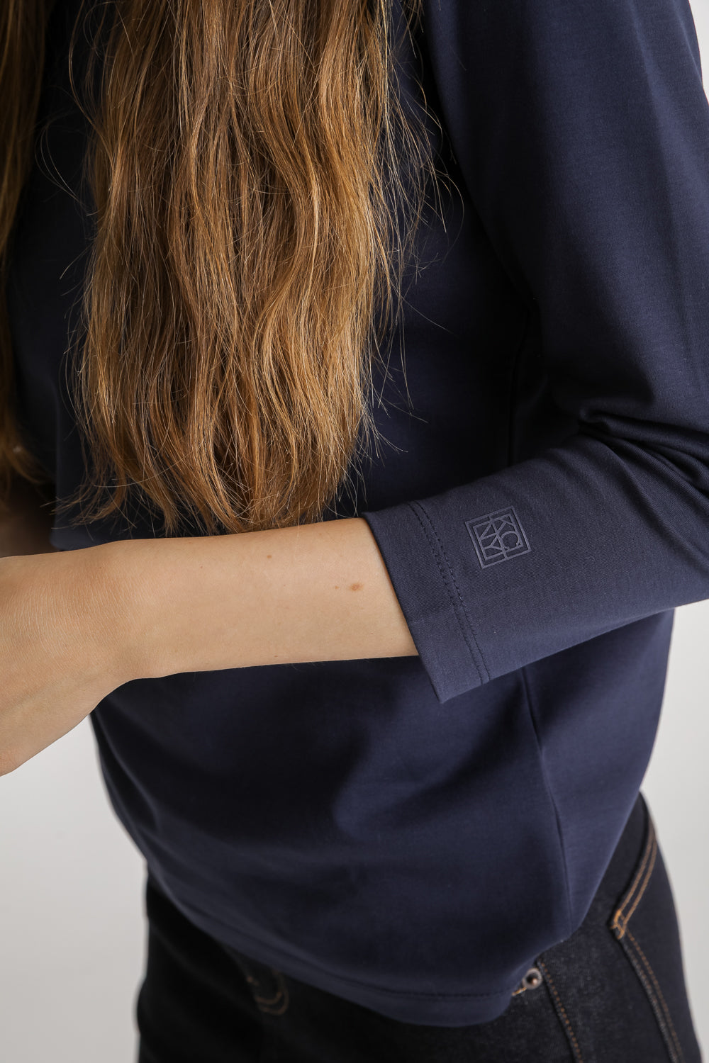 Boat Neck Cotton T Shirt