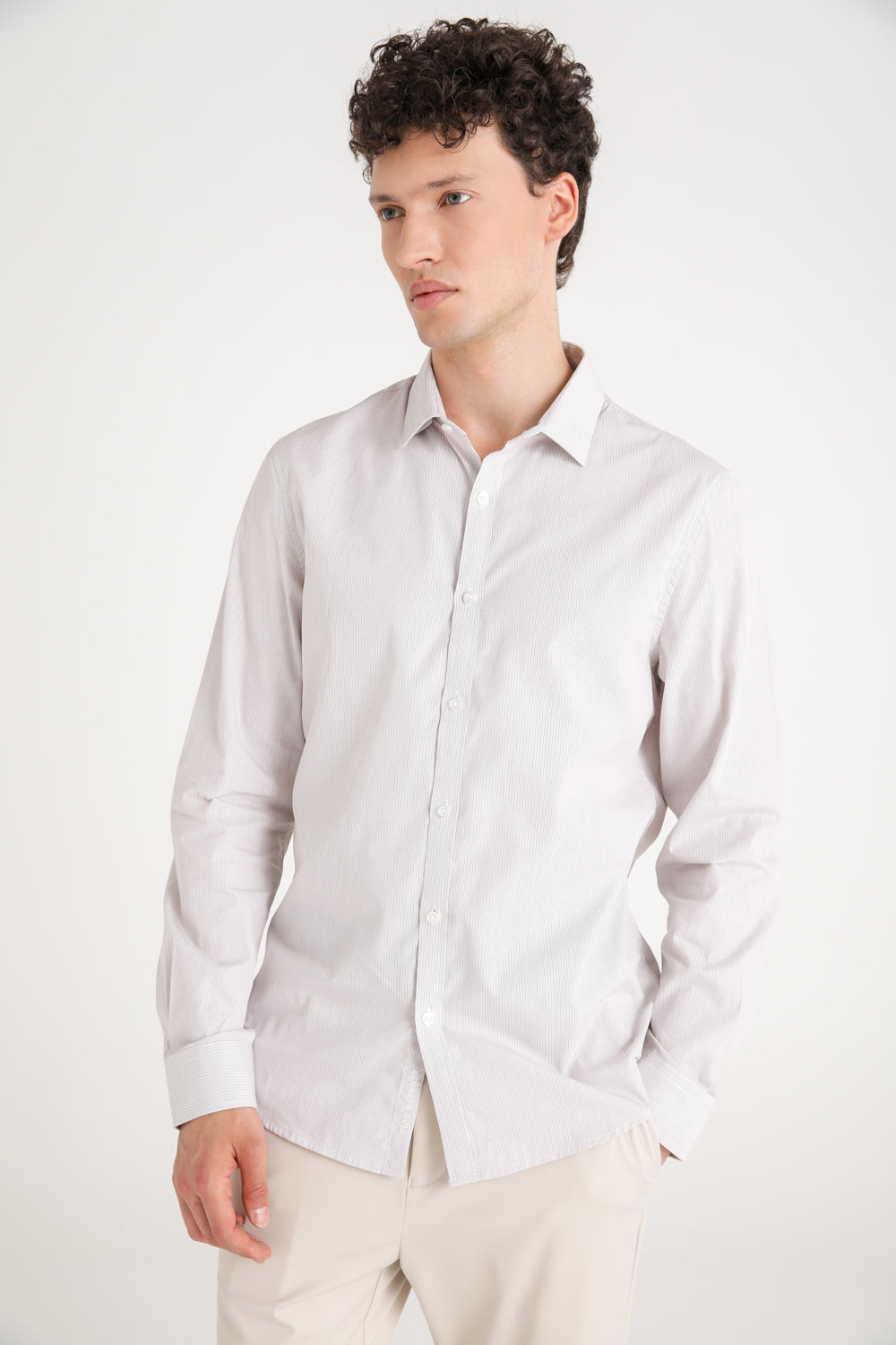 Checked Cotton Button Down Shirt