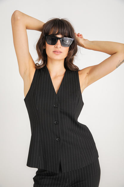 Jersey Pinstripe Vest