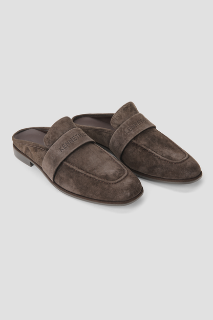 Suede Logo Mules