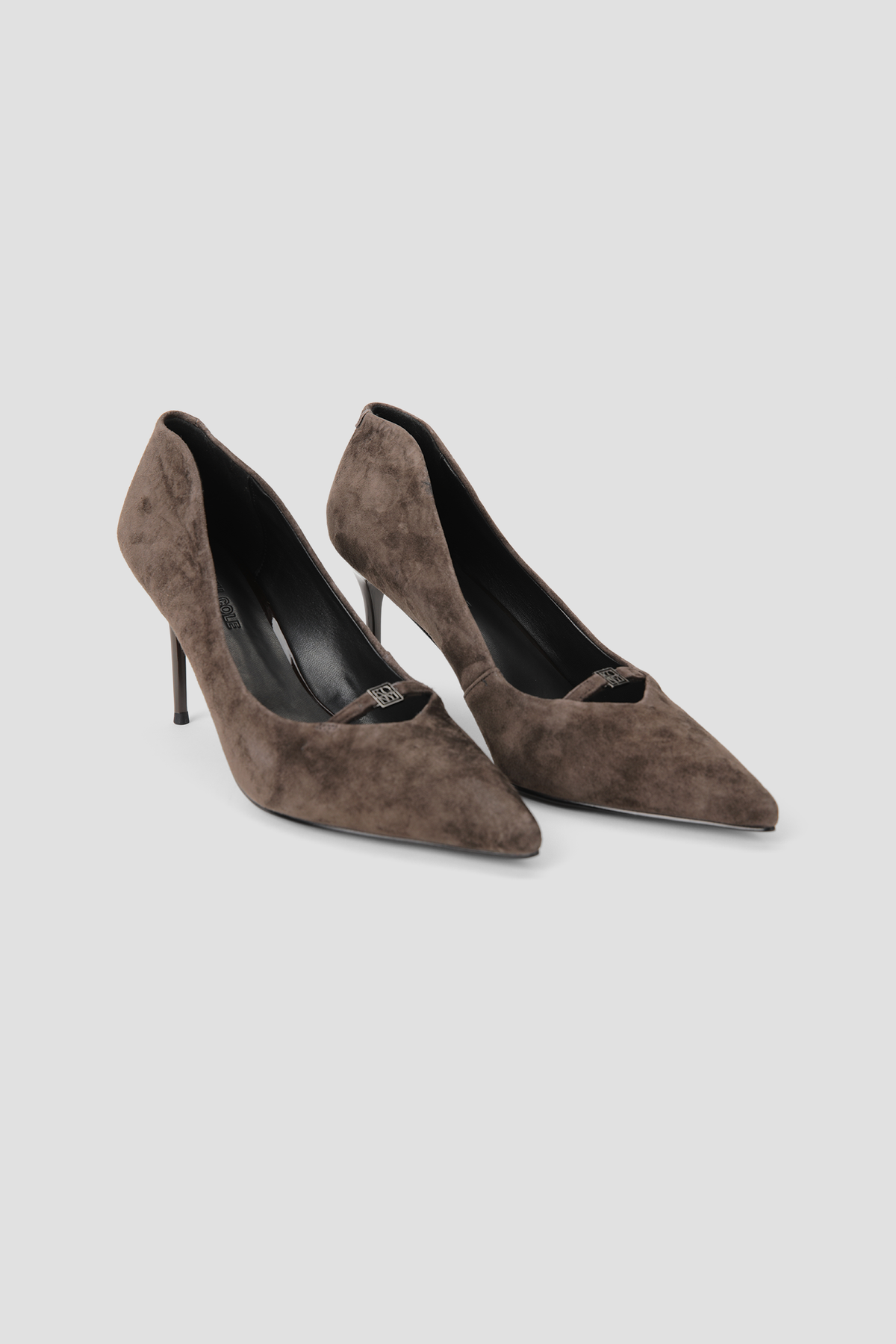 Suede Buckle Heels