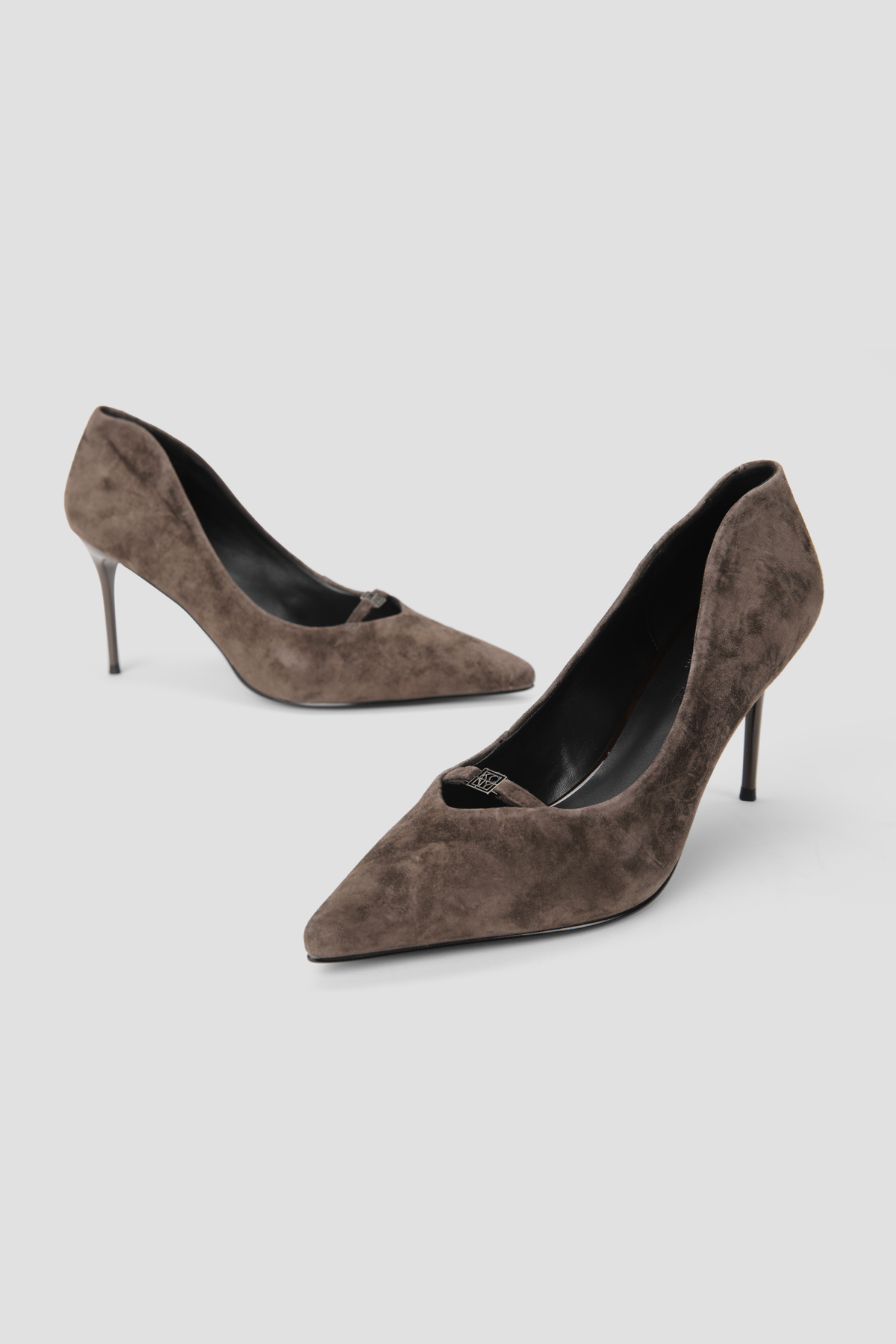 Suede Buckle Heels