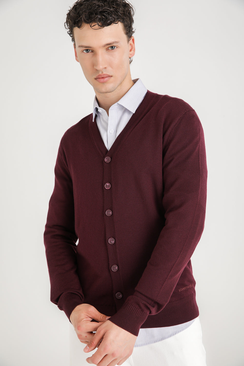 V Neck Knit Cardigan
