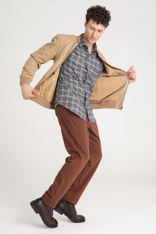 Checked Cotton Button Up Shirt