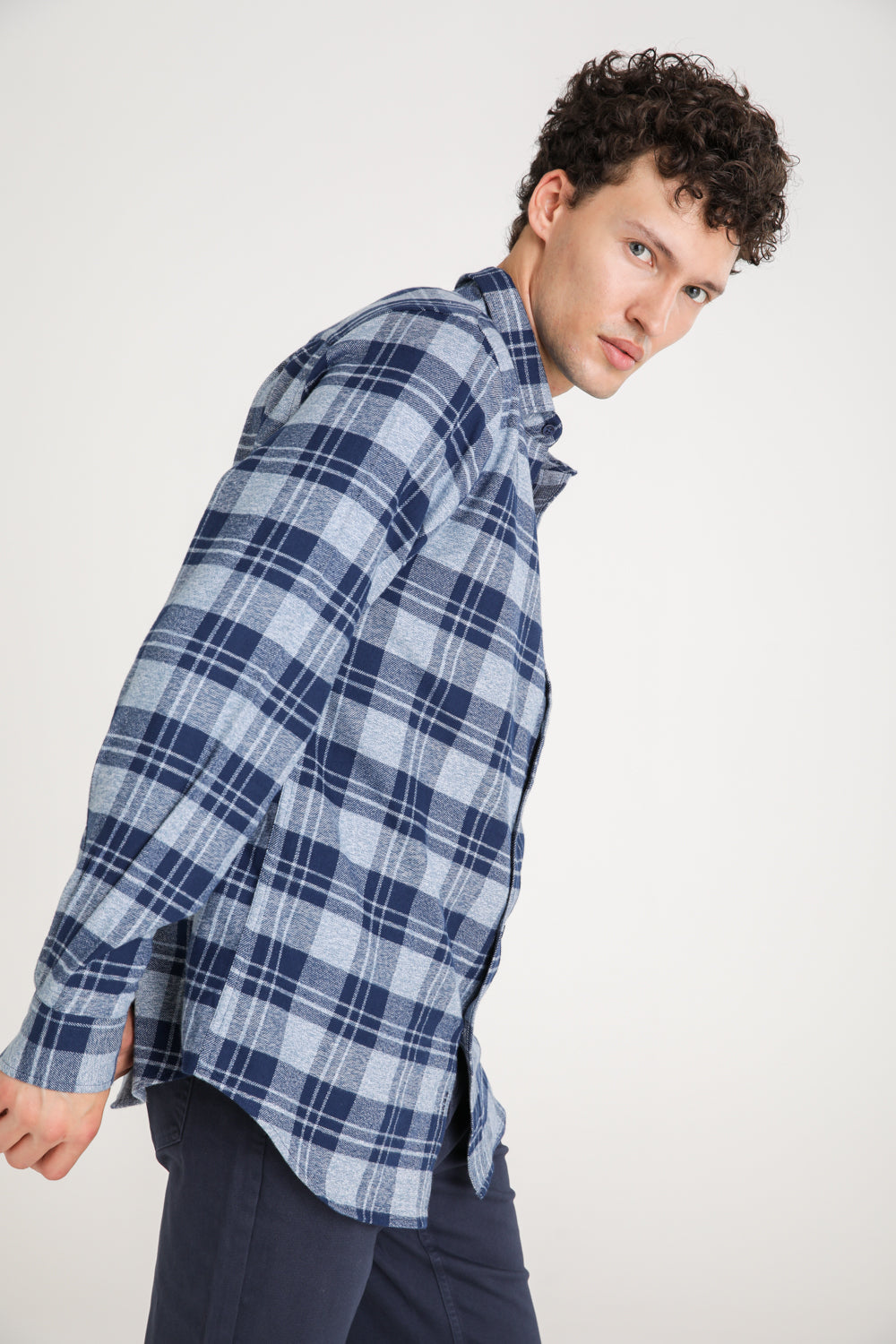 Checked Cotton Button Up Shirt