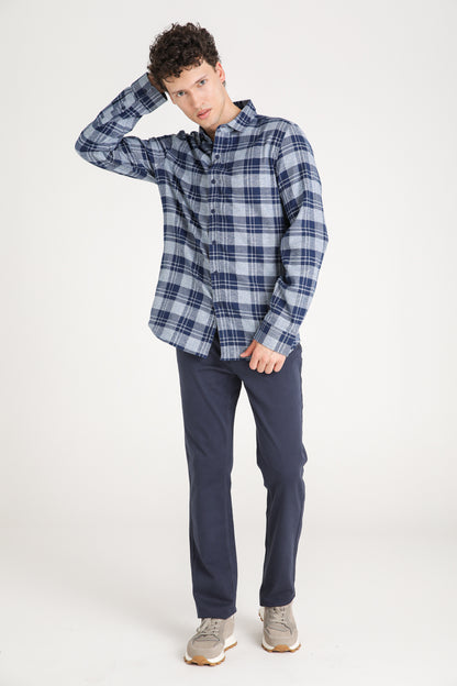 Checked Cotton Button Up Shirt