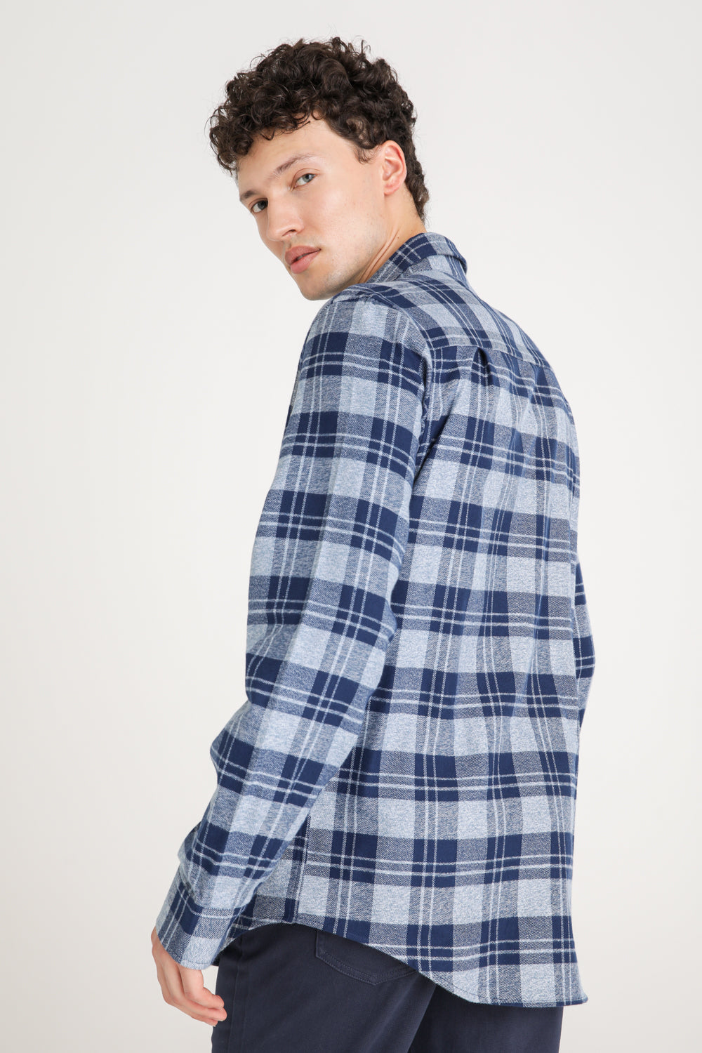 Checked Cotton Button Up Shirt