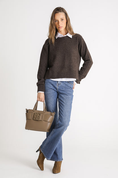 Cropped Knit Sweater