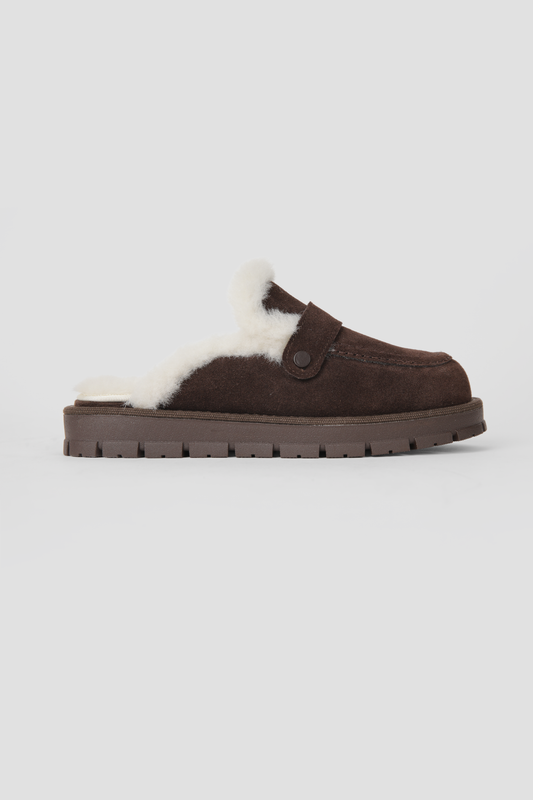 Suede Fur Mules